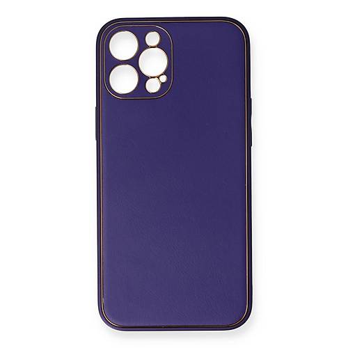 iPhone 12 Pro K�l�f Coco Deri Silikon Kapak - Mor