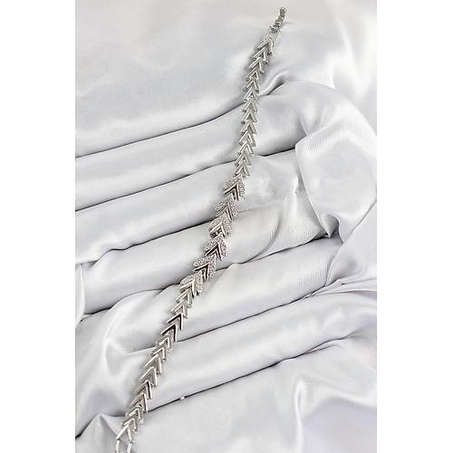 Pirin� Zirkon Ta�l� S�ral� Ok Model G�m�� Renk Kad�n Bileklik