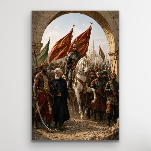 Fatih Sultan Mehmet �stanbul'un Fethi Kanvas Tablo 20x30 CM