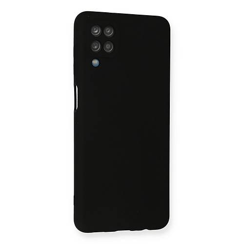 Galaxy A12 K�l�f Nano i�i Kadife Silikon - Siyah
