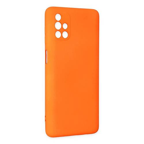 Galaxy M51 K�l�f Nano i�i Kadife Silikon - Turuncu
