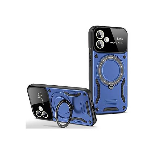 Galaxy A06 K�l�f Joy Lens Standl� Kapak - Lacivert