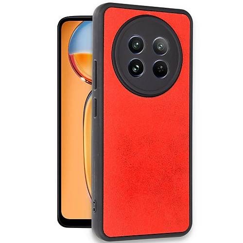 Realme 12 5G K�l�f Aras Deri Kapak - K�rm�z�