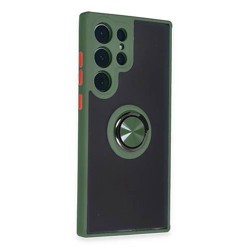 Galaxy S23 Ultra K�l�f Montreal Y�z�kl� Silikon Kapak - Ye�il