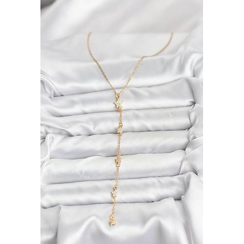 316L �elik Zincir Gold Renkli Y�ld�z Model Kad�n Y Kolye