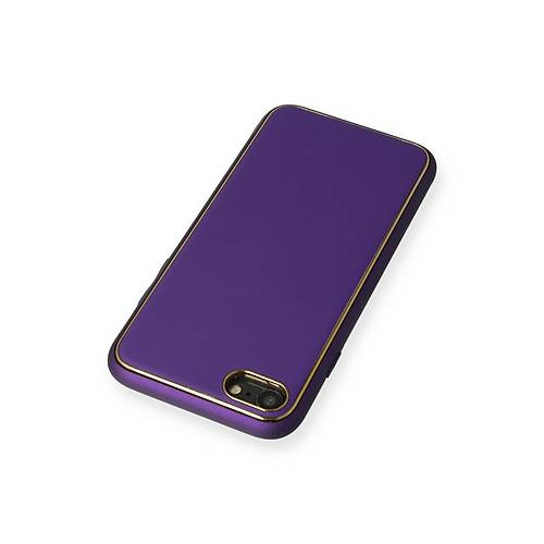 iPhone 7 K�l�f Coco Deri Silikon Kapak - Mor