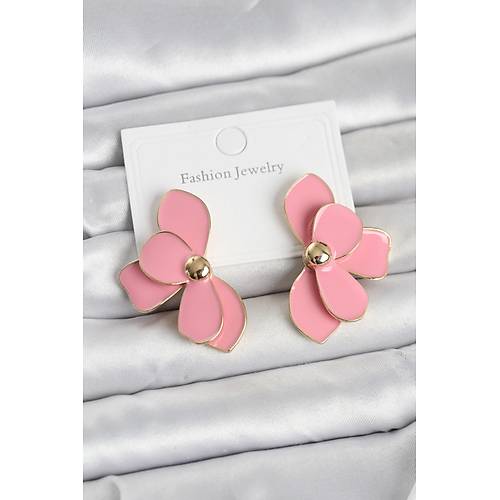 Pembe Mineli Lotus Model Pirin� Kad�n K�pe