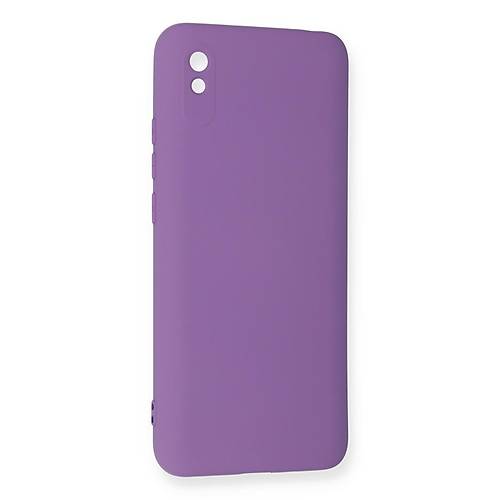 Redmi 9A K�l�f Nano i�i Kadife Silikon - Mor