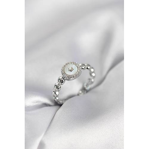 G�m�� Renk Sedefli Y�ld�z Model Zirkon Ta�l� Kad�n Y�z�k