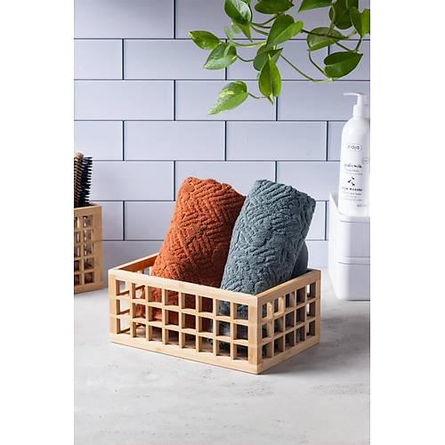Bambu Organizer B�y�k Dolap ��i D�zenleyici Sepet 18x26 cm