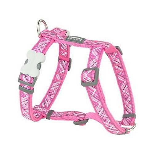 Flanno Desenli Pembe K�pek G���s Tasmas� Medium 20 Mm
