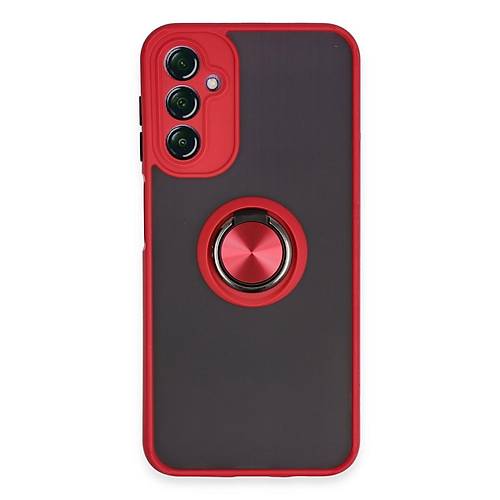 Galaxy A14 4G K�l�f Montreal Y�z�kl� Silikon Kapak - K�rm�z�