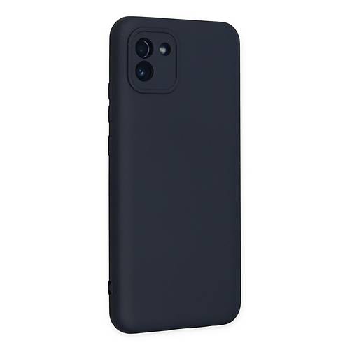 Galaxy A03 K�l�f Nano i�i Kadife Silikon - Lacivert