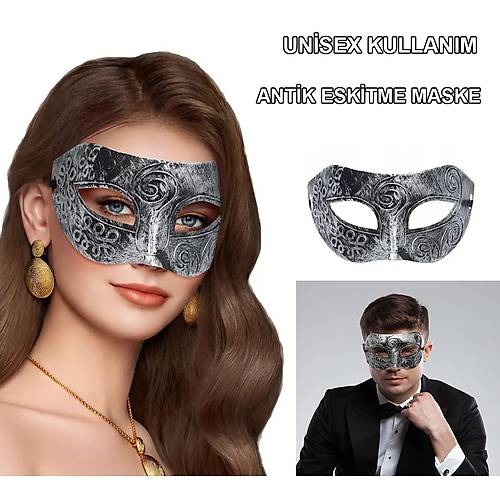 G�m�� Eskitme Y�z Maskesi - Antik Tarz Balo Maskesi