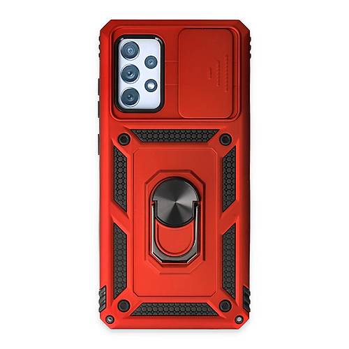 Galaxy A52 K�l�f Pars Lens Y�z�kl� Silikon - K�rm�z�