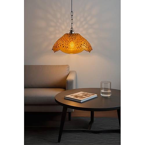 Bal Rengi Akrilik Avize Modern Dekoratif Ayd�nlatma 35x35x12 cm