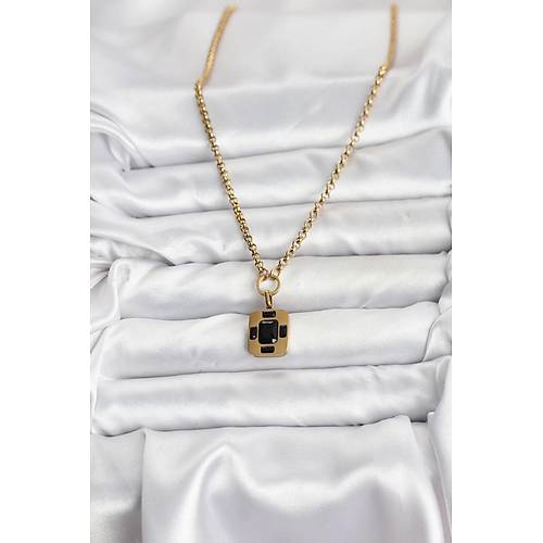 316L �elik Zincir Gold Renk Vintage Model Kad�n Kolye
