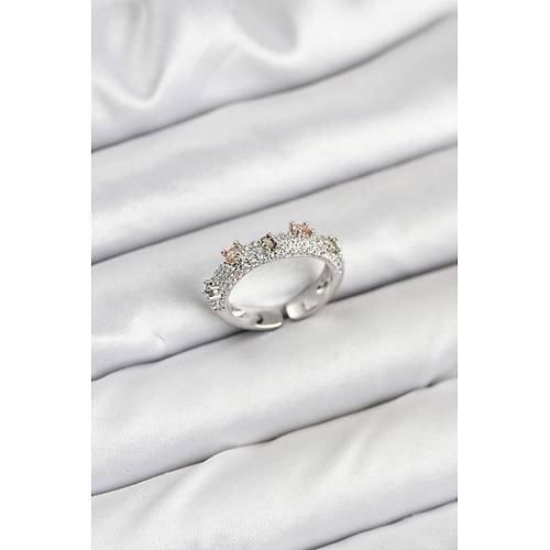 Pirin� G�m�� Renk Zirkon Ta�l� Vintage Kad�n Y�z�k