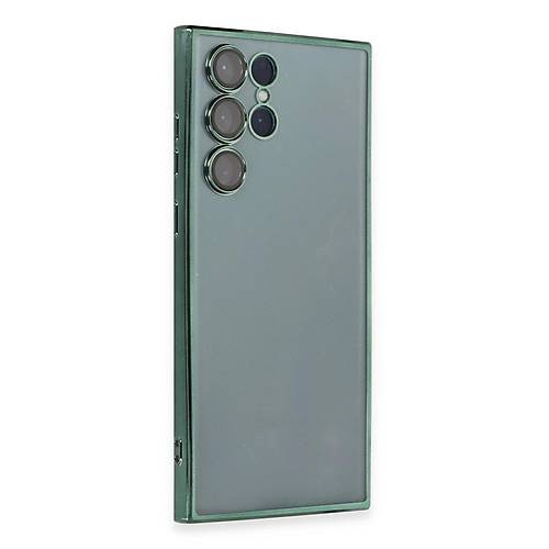 Galaxy S22 Ultra K�l�f Razer Lensli Silikon - Ye�il