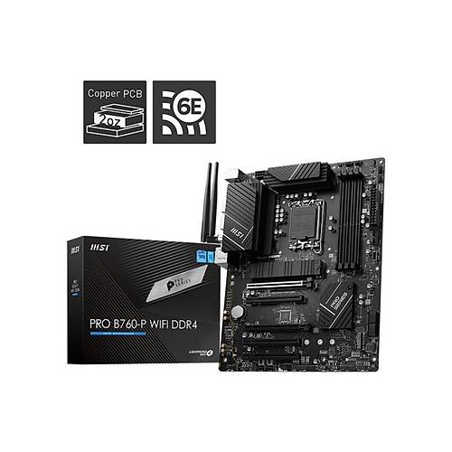 MSI PRO B760-P WIFI DDR4 4000MHZ 1XHDMI 1XDP 2XM.2 USB 3.2 ATX 1700P (12. / 13. VE 14. NES�L ��LEMC� UYUMLU)