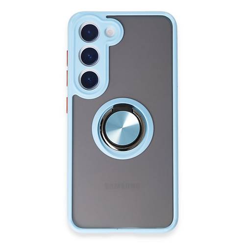 Galaxy S23 K�l�f Montreal Y�z�kl� Silikon Kapak - Buz Mavi