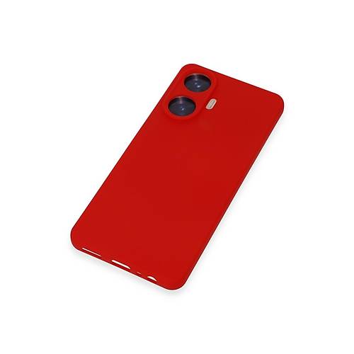 Realme C55 K�l�f Nano i�i Kadife Silikon - K�rm�z�