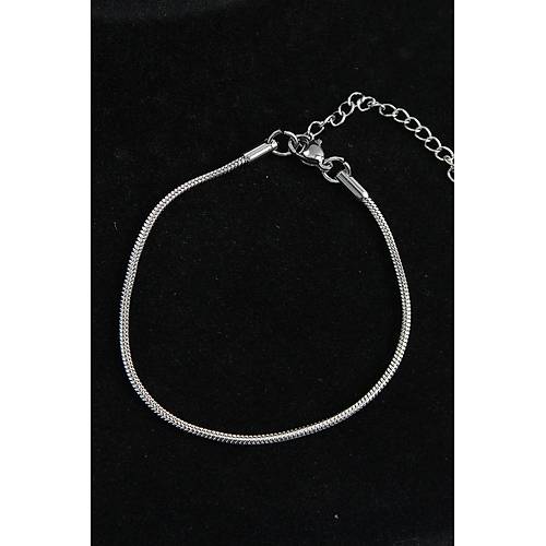 316L �elik Oval �talyan Model G�m�� Renk Erkek Bileklik