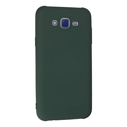 Galaxy J7 K�l�f Nano i�i Kadife Silikon - Koyu Ye�il