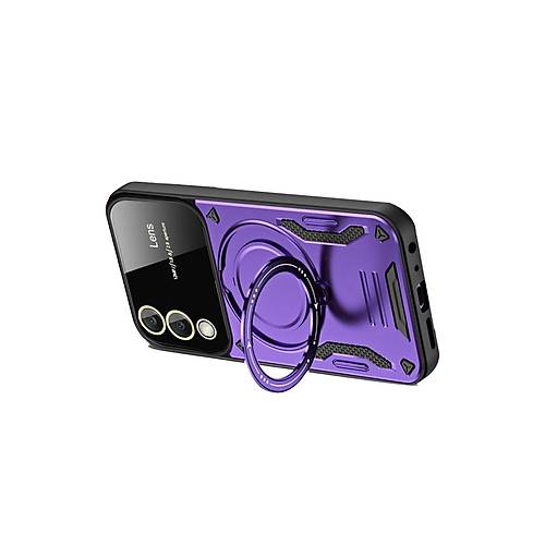 Galaxy S25 Edge K�l�f Joy Lens Standl� Kapak - Mor
