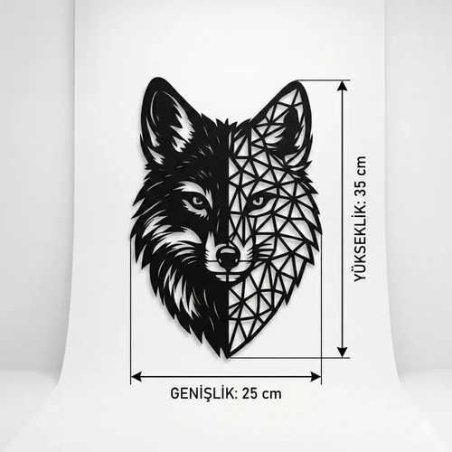 Geometrik Kurt Duvar Tablosu MDF Lazer Kesim Modern Duvar S�s� Minimal Hayvan Fig�rl� Dekor