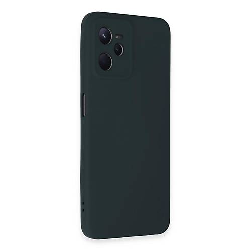 Realme C35 K�l�f Nano i�i Kadife Silikon - Koyu Ye�il