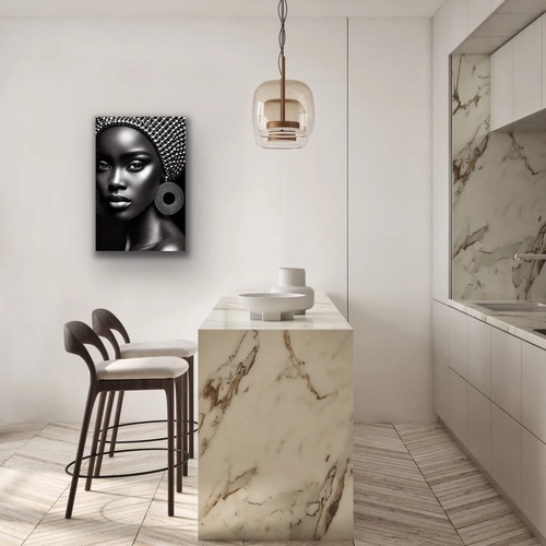 Afrikal� Siyahi Kad�n Kanvas Tablo 70x100