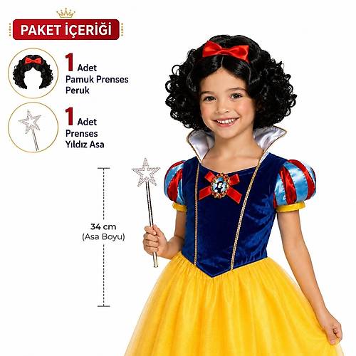 Pamuk Prenses Peruk ve Y�ld�z Asas� Seti 2 Par�a