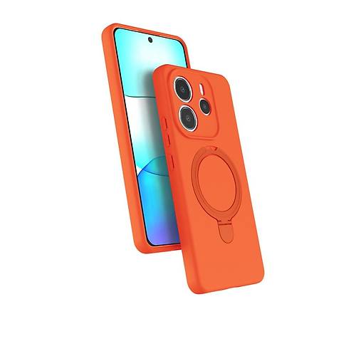 Redmi Note 14 4G Regal Magsafe Standl� Kapak - Turuncu