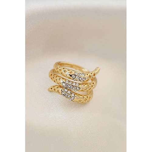 Ayarlamal� Alt�n Renk Metal Zirkon Ta�l� Y�z�k