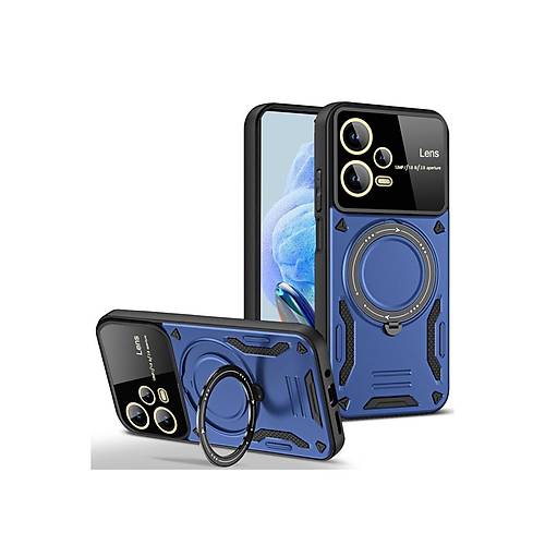 Redmi Note 12 Pro 5G K�l�f Joy Lens Standl� Kapak - Lacivert