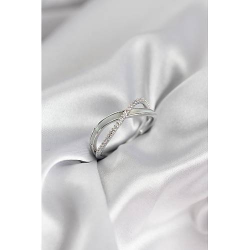 Zirkon Ta�l� Sarmal Sedefli G�m�� Renk Kad�n Y�z�k