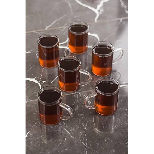 6'l� Borosilikat Is�ya Dayan�kl� Term�s�l Cam Kupa Bardak (6 X 200 ml)