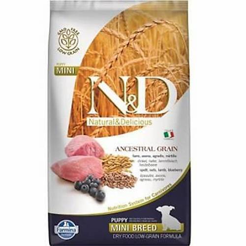 N&D Ancestral Grain Mini Puppy Kuzulu Yaban Mersinli K���k Irk D���k Tah�ll� Yavru K�pek Mamas� 2,5 Kg