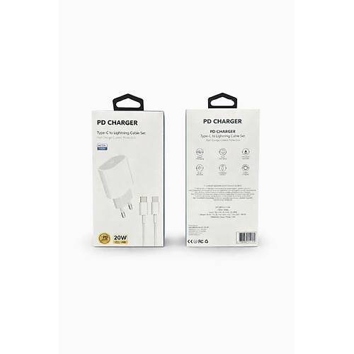 20W USB-C PD Hizli Sarj Adaptoru + Type-C to Type-C Kablo Seti
