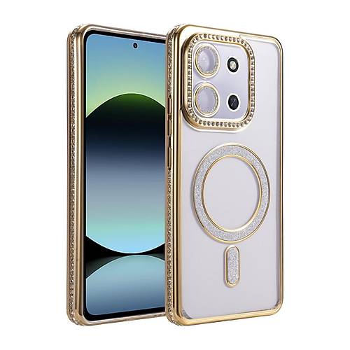 Redmi 15C 4G Joke Simli Magneticsafe K�l�f - Gold