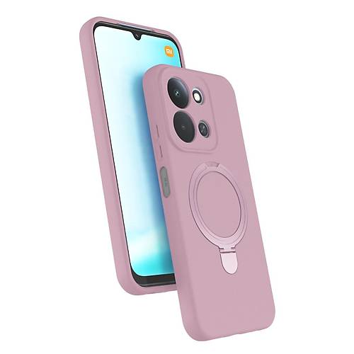 Redmi 15C 4G Regal Magsafe Standl� Kapak - A��k Pembe