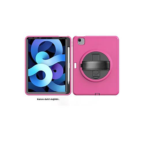 iPad 2022 10.9 (10.nesil) K�l�f Hand Strap Tablet K�l�f� - Pembe