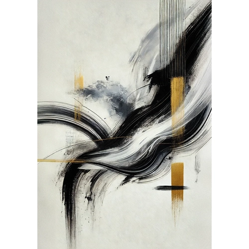 Siyah Gold Soyut Kanvas Tablo 70x100cm