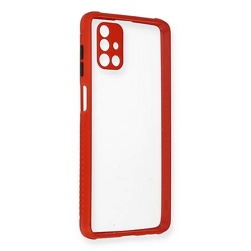 Galaxy M51 K�l�f Miami �effaf Silikon - K�rm�z�