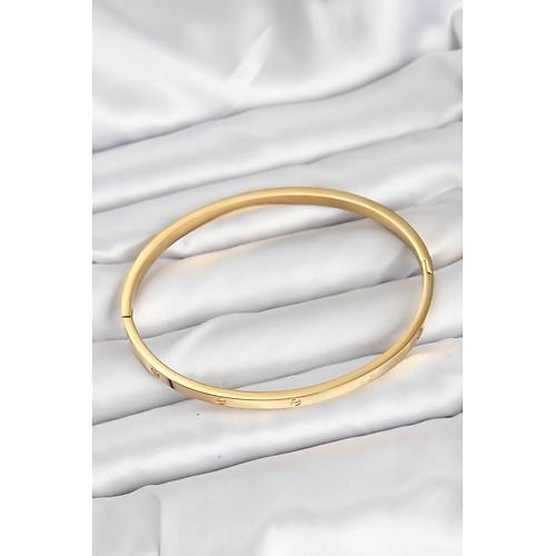 316L �elik Gold Renk 65 mm �nce Kad�n Kelep�e Bileklik