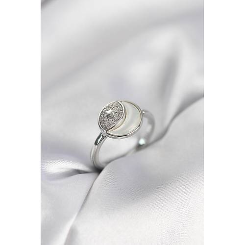 Ay Y�ld�z Model G�m�� Renk Zirkon Ta�l� Kad�n Y�z�k