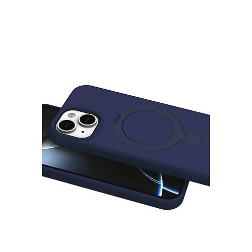 iPhone 15 Regal Magsafe Standl� Kapak - Lacivert