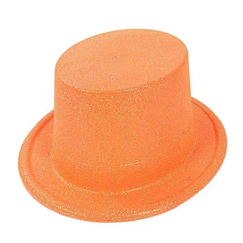 Floresan Turuncu Renk Simli Uzun F�tr Melon �apka 12 cm