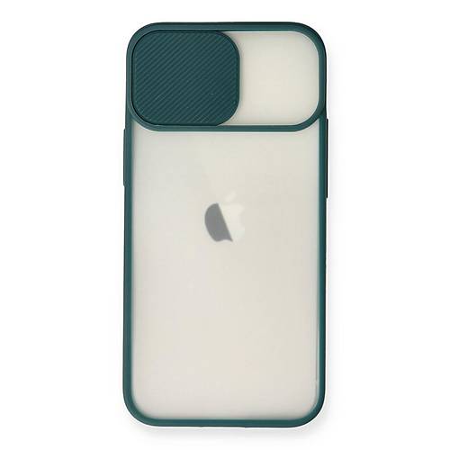 iPhone 11 K�l�f Palm Buzlu Kamera S�rg�l� Silikon - Ye�il